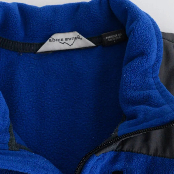 Eddie Bauer Blue And  Gray Fleece Zip Up Hiking Style Sweater Size Small - Picture 10 of 11